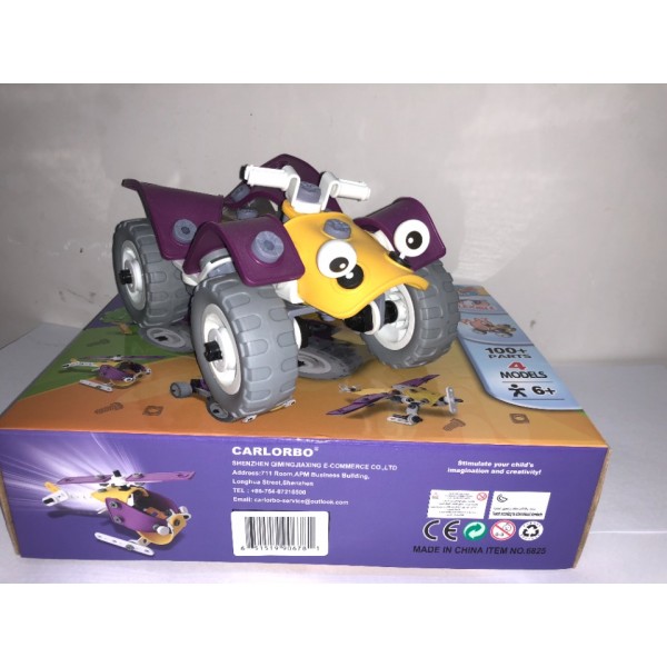 CARLORBO 4 in 1 Building Toys Set - Building Blocks Assembled Model Toys Car Off-road Motorcycle Aircraft,Gift Idea for 3 Year Old Boys Girls - 100pcs