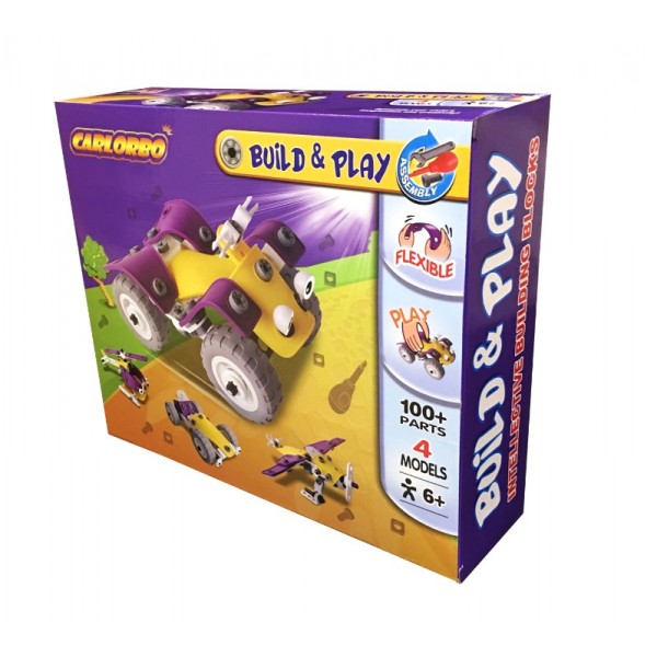 CARLORBO 4 in 1 Building Toys Set - Building Blocks Assembled Model Toys Car Off-road Motorcycle Aircraft,Gift Idea for 3 Year Old Boys Girls - 100pcs